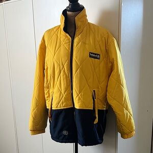 Timberland Yellow and Black Quilted Jacket